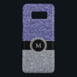 Cool Silver blue glitter diamond monogram Case-Mate Samsung Galaxy S8 Case<br><div class="desc">Case with silver andn blue glitter pattern and diamonds monogram.</div>