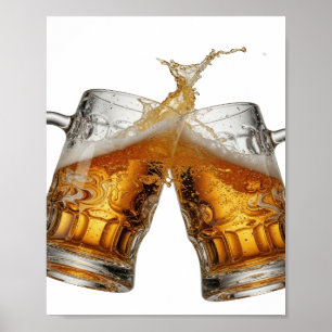 Cool Silver CHEERS TO GOOD HEALTH Text Design Poster