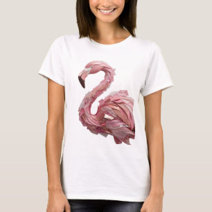 Cool Silver FLAMINGO Artistic Motif T-Shirt