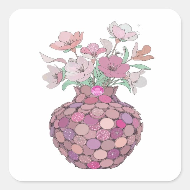 Cool Silver FLOWERS IN Label Design (Front)