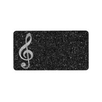 Cool silver glitter shining effects treble clef