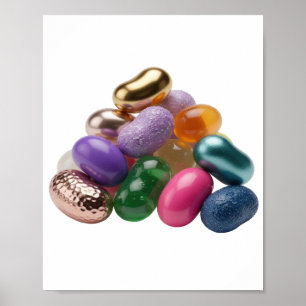 Cool Silver GLOWING CANDIES Graphic Design Poster