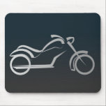 Cool Silver Motorcycle Frame on Black Mouse Pad<br><div class="desc">Cool silver grey silhouettte design of a  motorcycle frame on black . The contrasting colour really stands out. For any bike lover or makes a great gift. (Credit to netalloy)</div>