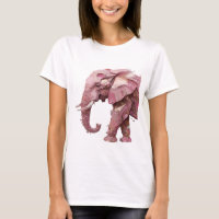 Cool Silver PINK ELEPHANT Print