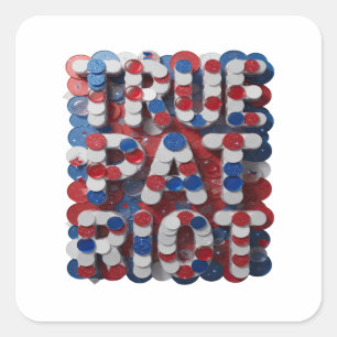 Cool Silver TRUE PATRIOT RIOT Sticker Design