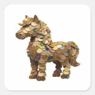 Cool Silver UNICORN COINS Sticker Art