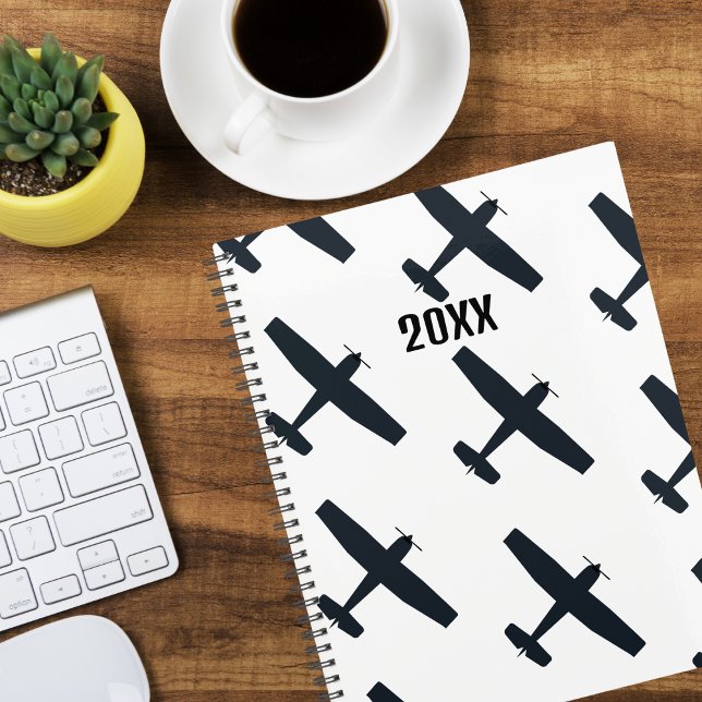 Cool, Simple Aeroplane Flying, Black and White Planner (Creator Uploaded)