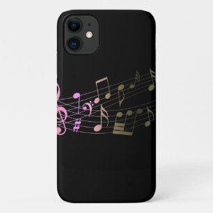 Cool Simple Black Magical Rainbow Music Notes Case-Mate iPhone Case