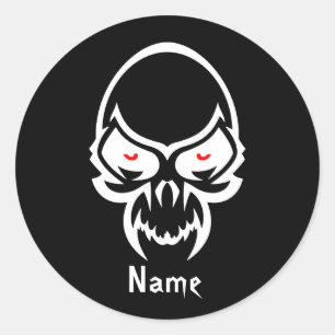 Cool Simple Elegant Classic Black White Tribal Round Sticker