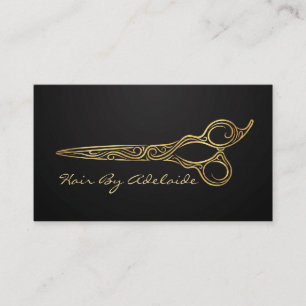 Cool Simple Faux Gold Scissors Hair Stylist Business Card