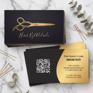 Cool Simple Faux Gold Scissors Hair Stylist Business Card
