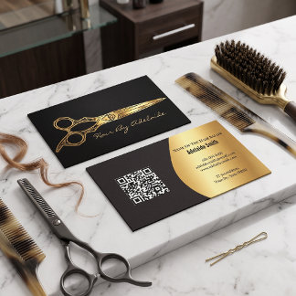 Cool Simple Faux Gold Scissors Hair Stylist Business Card