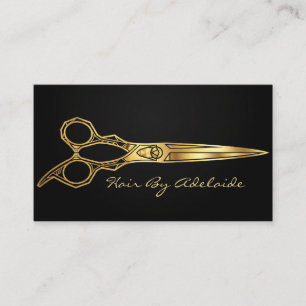 Cool Simple Faux Gold Scissors Hair Stylist Business Card