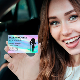Cool Simple House Cleaning Maid Business Cards
