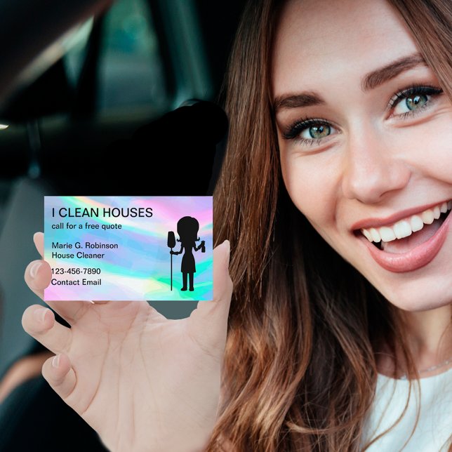 Cool Simple House Cleaning Maid Business Cards (Creator Uploaded)