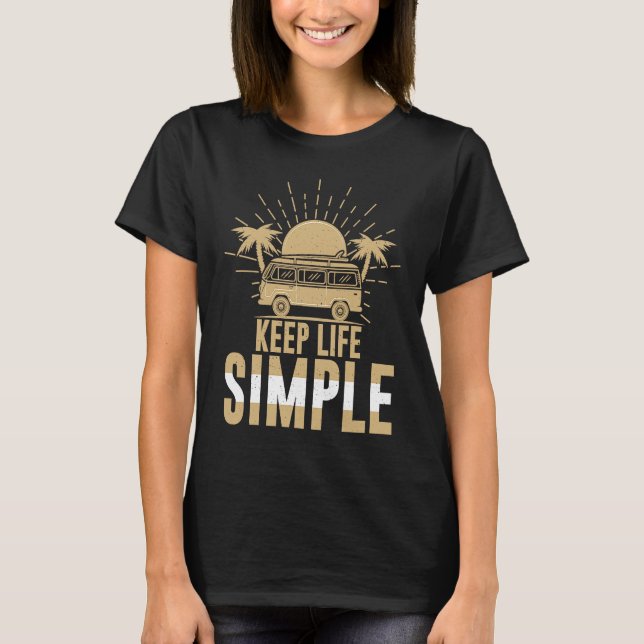 Cool Simple Life Vans Vacation Van Living Enthusia T-Shirt (Front)