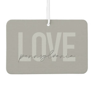 Cool, simple, modern design Love Pennsylvania Car Air Freshener