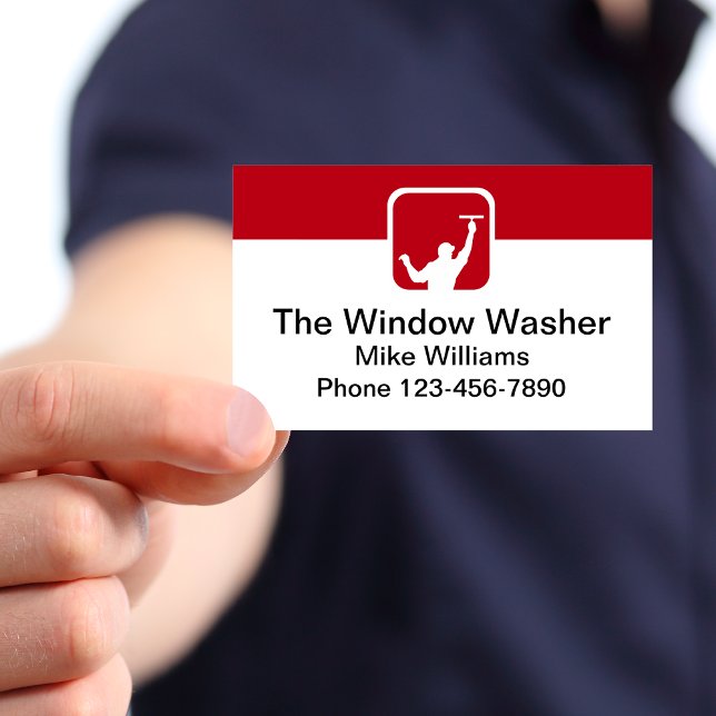 Cool Simple Modern Window Washer Business Card (Creator Uploaded)