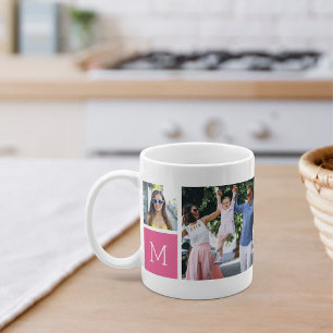 Cool Simple Photo Collage & Monogram Coffee Mug
