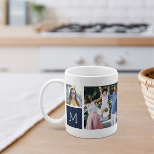 Cool Simple Photo Collage & Monogram Coffee Mug