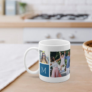 Cool Simple Photo Collage & Monogram Coffee Mug