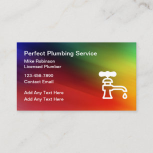 Cool Simple Plumbing Service Plumber Business Card