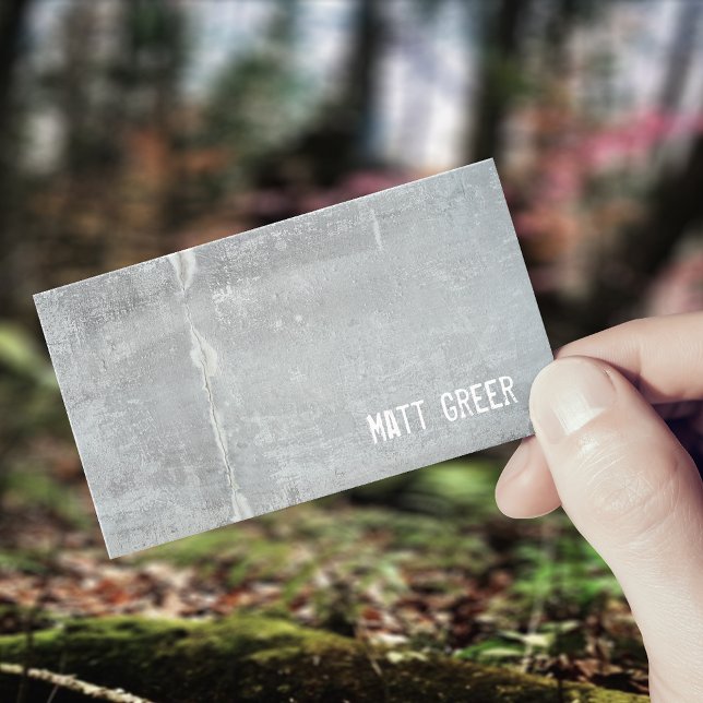 Cool Simple Rustic Grey Concrete Business Card (Creator Uploaded)