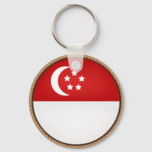 Cool Singapore Flag Seal Key Ring (Front)