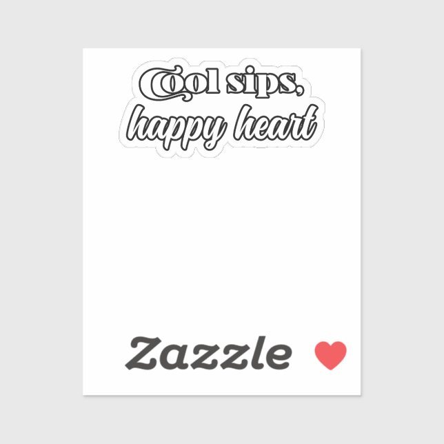 Cool Sips Happy Heart Iced Coffee Fan Art	 (Sheet)