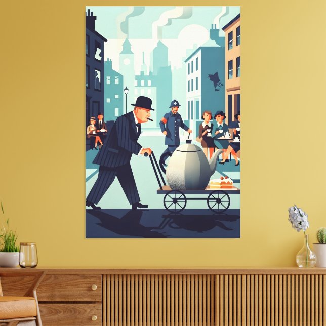 Cool Sir Winston Churchill  Canvas Print (Insitu(LivingRoom))