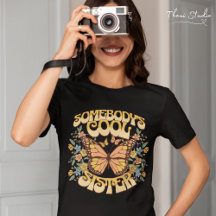 Cool Sister Butterfly Wild Flower Vintage Retro