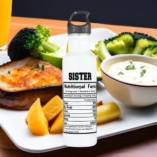cool Sister facts word art  710 Ml Water Bottle