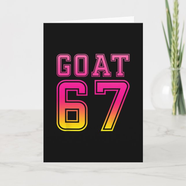 Cool Six Seven 6 7 Ice-cream Goat 67 Meme Rizz Fun Card (Front)