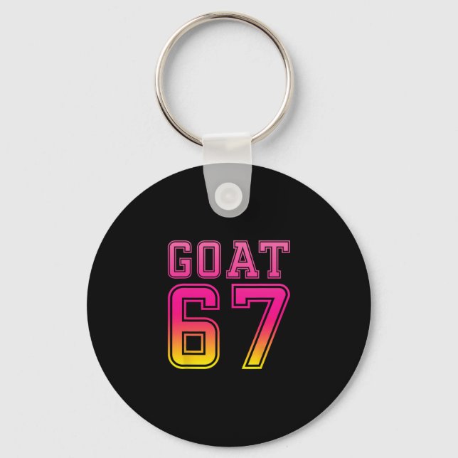 Cool Six Seven 6 7 Ice-cream Goat 67 Meme Rizz Fun Key Ring (Front)