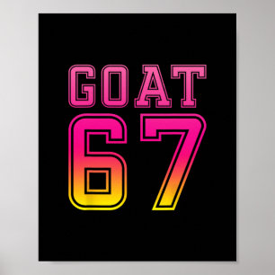 Cool Six Seven 6 7 Ice-cream Goat 67 Meme Rizz Fun Poster