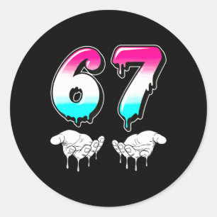 Cool Six Seven 6 7 Meme Gen Alpha Slang Costume Ma Classic Round Sticker
