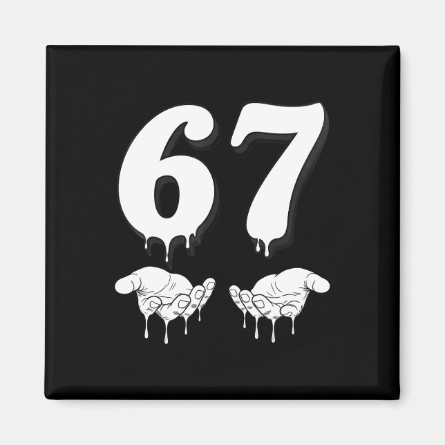 Cool Six Seven 6 7 Meme Gen Alpha Slang Costume Ma Magnet (Front)