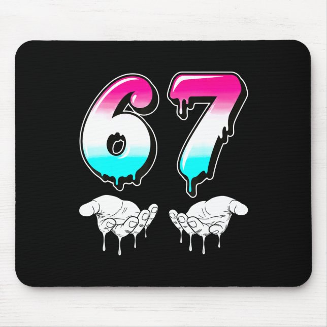 Cool Six Seven 6 7 Meme Gen Alpha Slang Costume Ma Mouse Pad (Front)