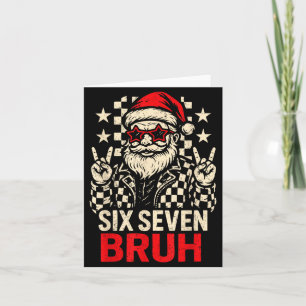 Cool Six Seven Bruh Santa Kids Christmas Party 67  Card