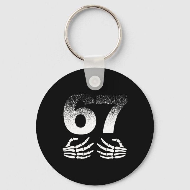 Cool Six Seven Gen Alpha Slang Popular Meme Trendi Key Ring (Front)