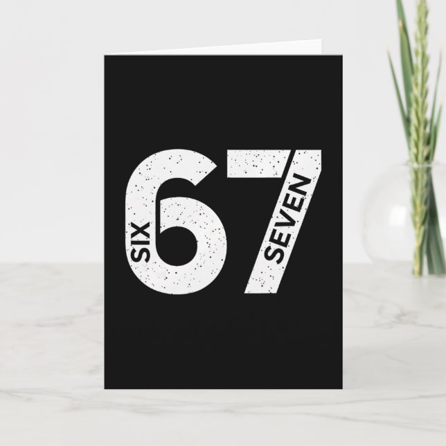 Cool Six Seven Number Gen Alpha Slang 6 7 Trending Card (Front)