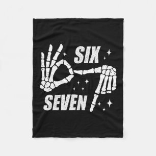 Cool Six Seven Number Gen Alpha Slang 6 7 Trending Fleece Blanket