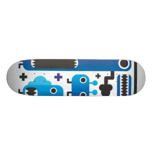 Cool skateboard with blue monster graphics