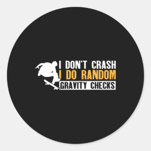 Cool Skateboarder Boys Skateboarding Injury Funny  Classic Round Sticker