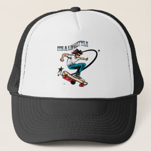 Cool Skateboarder Fun Quote It's a Lifestyle Trucker Hat
