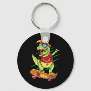 Cool Skateboarding Dinosaur Skater Dabbing T Rex S Key Ring
