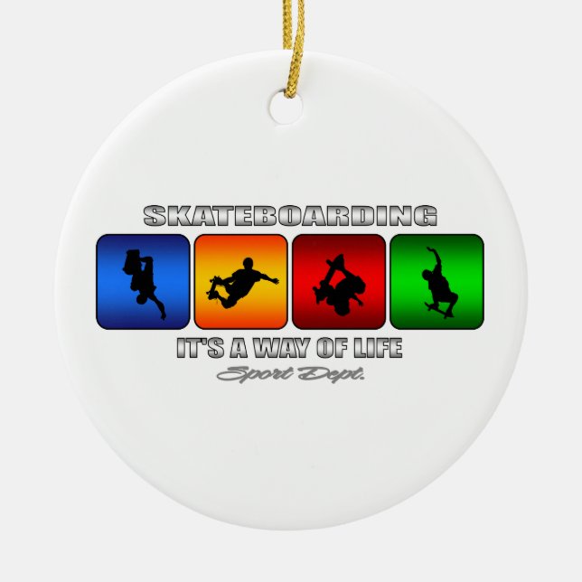 Cool Skateboarding It Is A Way Of Life Ceramic Tree Decoration (Front)