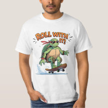 Cool Skateboarding Turtle- Roll With It! Funny 
