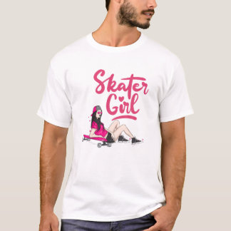 Cool Skater Art Women Girls Skateboarding Skateboa T-Shirt