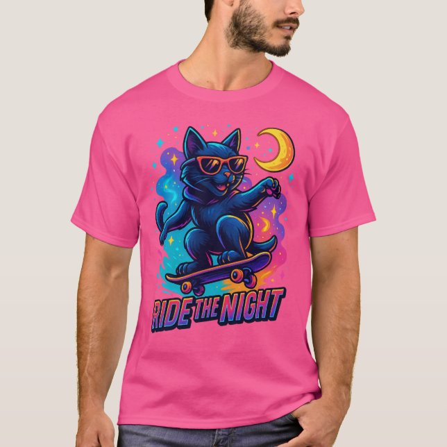 Cool Skater Cat – Urban Street Style  T-Shirt (Front)